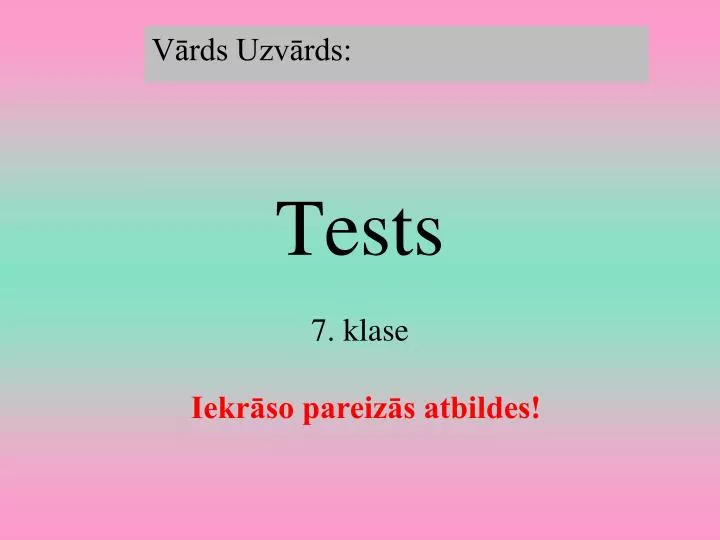 tests