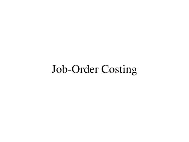 job order costing
