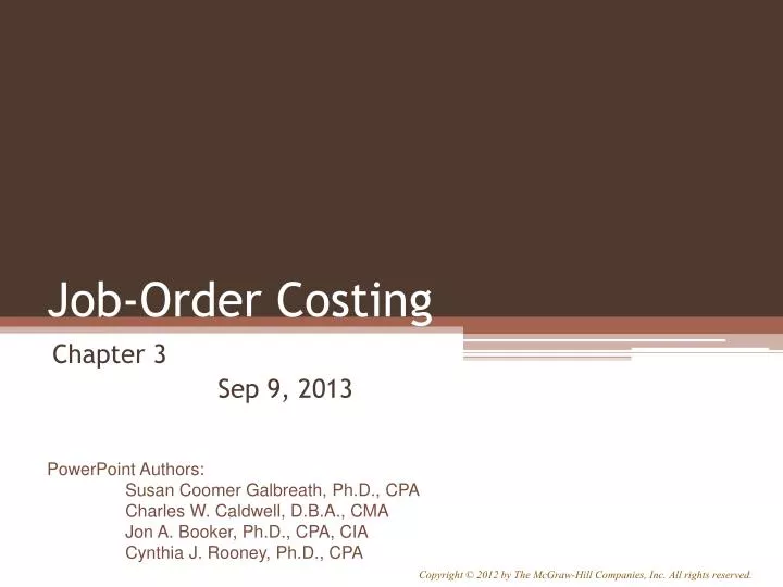 job order costing
