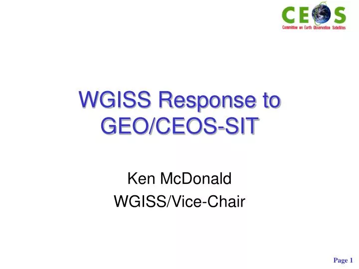 wgiss response to geo ceos sit