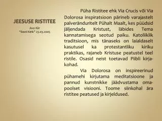 jeesuse ristitee