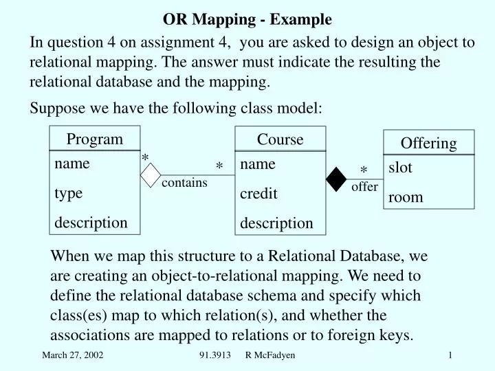 or mapping example