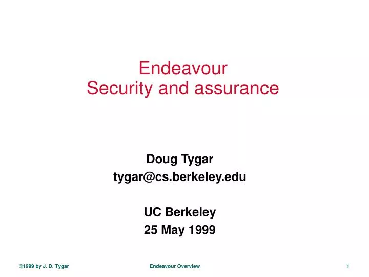 endeavour security and assurance