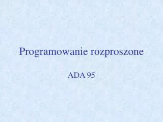 programowanie rozproszone