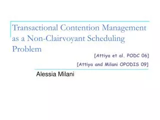 Transactional Contention Management as a Non-Clairvoyant Scheduling Problem