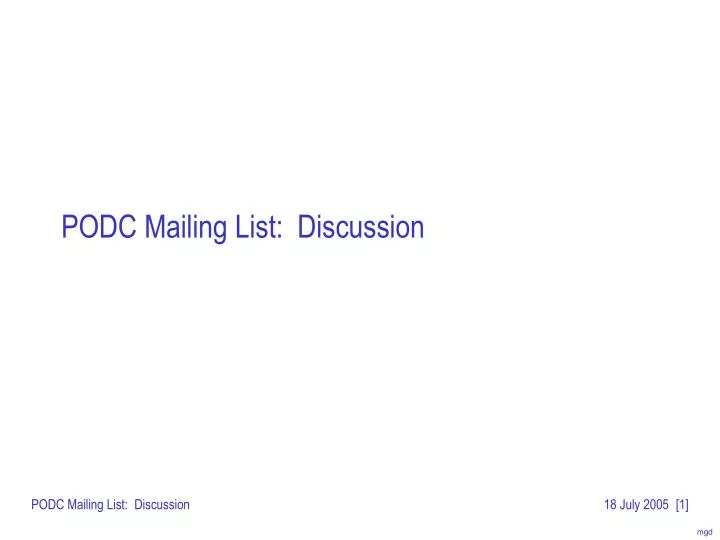 podc mailing list discussion
