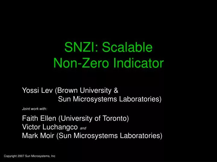 snzi scalable non zero indicator