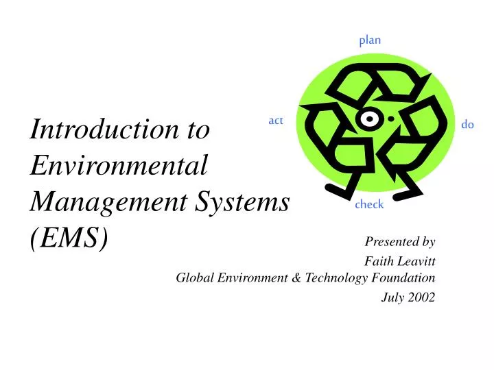 introduction to environmental management systems ems