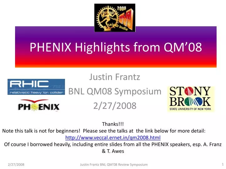 phenix highlights from qm 08