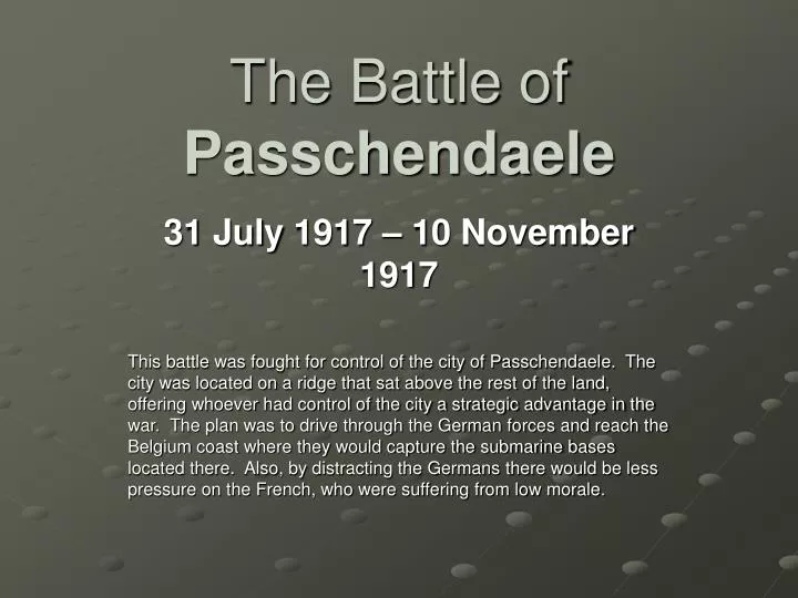 the battle of passchendaele