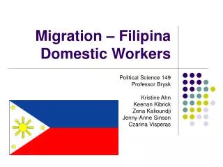 Migration – Filipina Domestic Workers