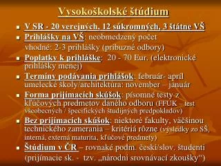 vysoko kolsk t dium