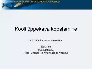 kooli ppekava koostamine
