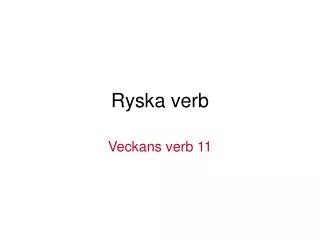 ryska verb