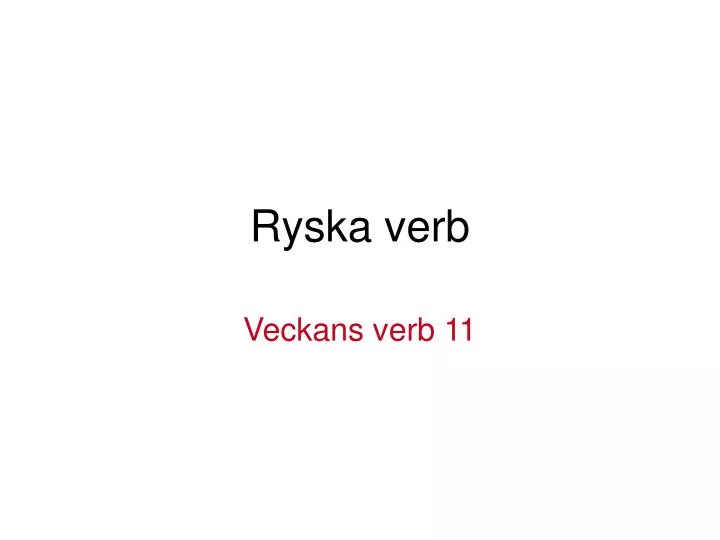 ryska verb