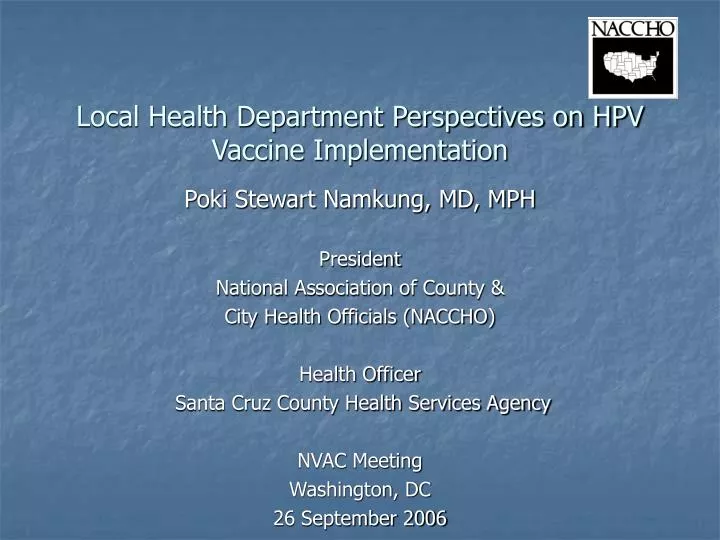local health department perspectives on hpv vaccine implementation