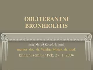 obliterantni bronhiolitis