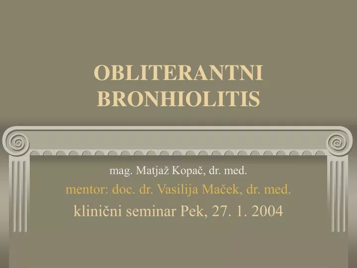 obliterantni bronhiolitis