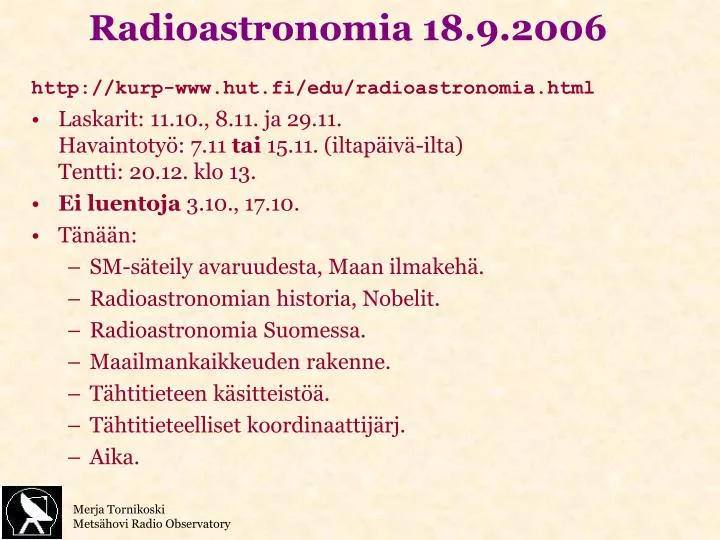 radioastronomia 18 9 2006