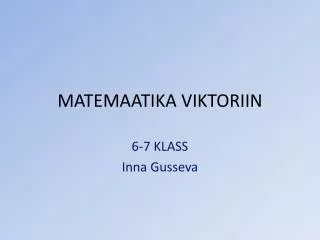 matemaatika viktoriin