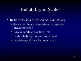 Reliability in Scales