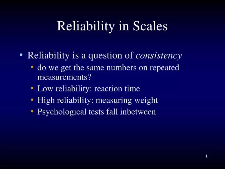 reliability in scales