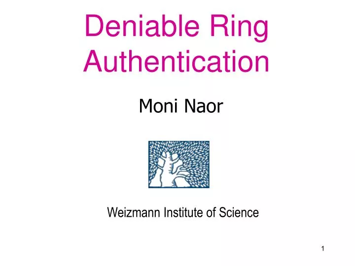 deniable ring authentication