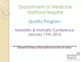 Department of Medicine Hartford Hospital