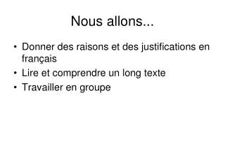 nous allons