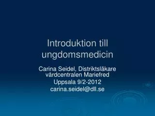 introduktion till ungdomsmedicin