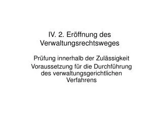 iv 2 er ffnung des verwaltungsrechtsweges