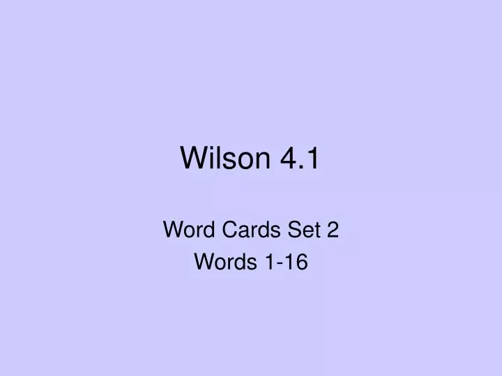 wilson 4 1