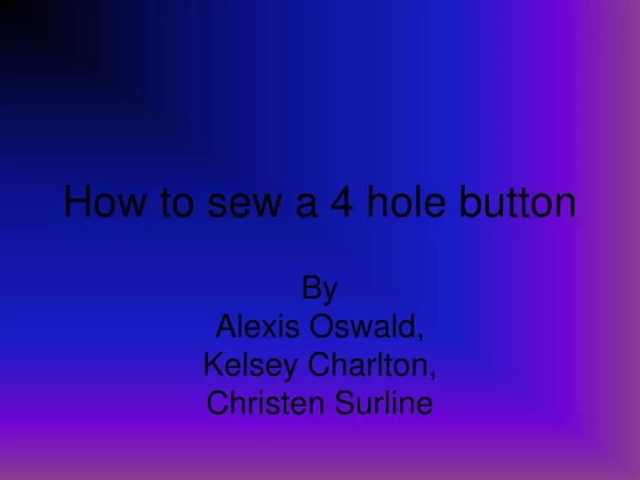 how to sew a 4 hole button