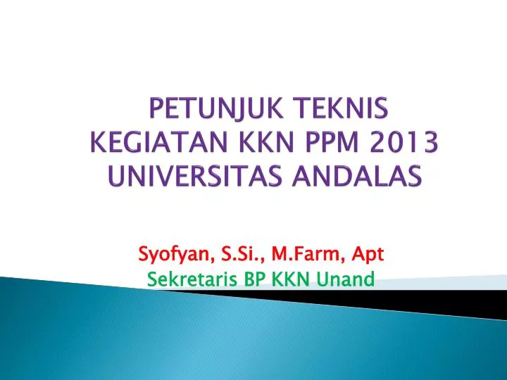 petunjuk teknis kegiatan kkn ppm 2013 universitas andalas