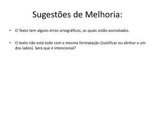 sugest es de melhoria
