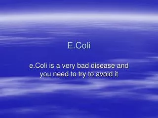 E.Coli