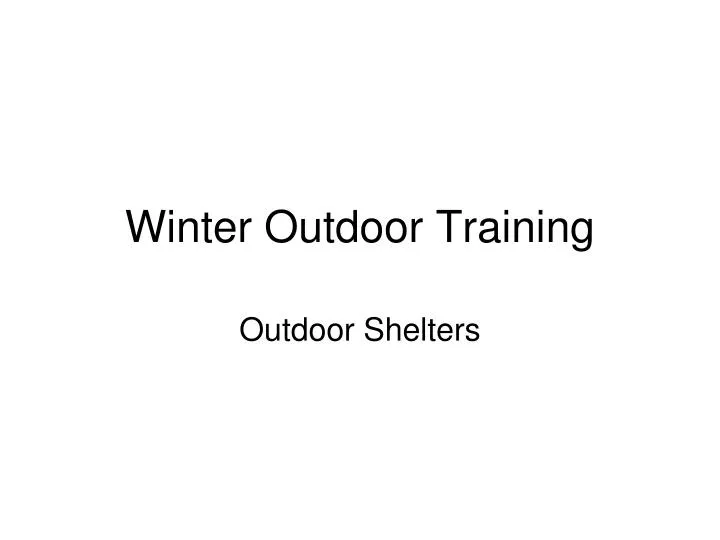 winter outdoor training