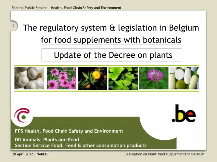 the regulatory system legislation in belgium for food supplements with botanicals