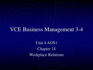 VCE Business Management 3-4