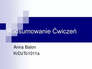 podsumowanie wicze