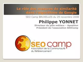 le r le des mesures de similarit dans l algorithme de google