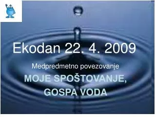 medpredmetno povezovanje moje spo tovanje gospa voda