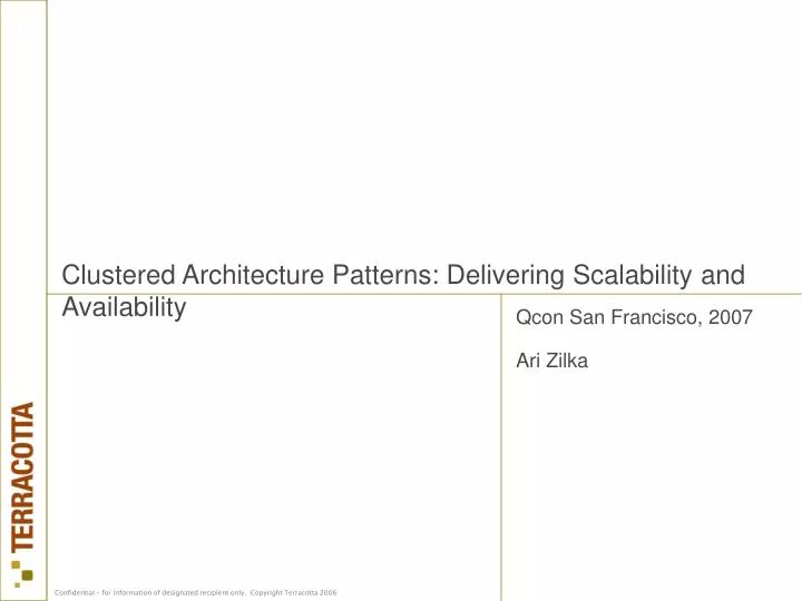 clustered architecture patterns delivering scalability and availability