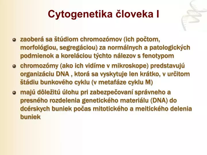 cytogenetika loveka i