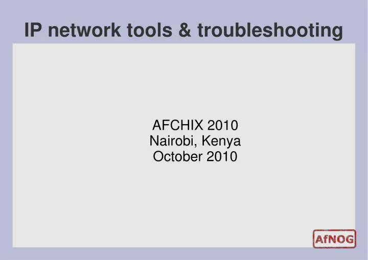 ip network tools troubleshooting