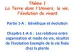 I - ORGANISATION FONCTIONNELLE DE LA PLANTE - slide 1