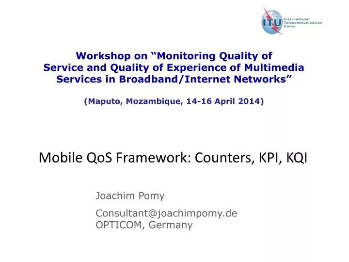 mobile qos framework counters kpi kqi
