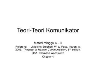 teori teori komunikator