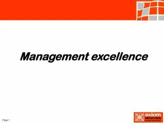 Management excellence