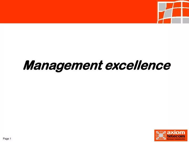 management excellence